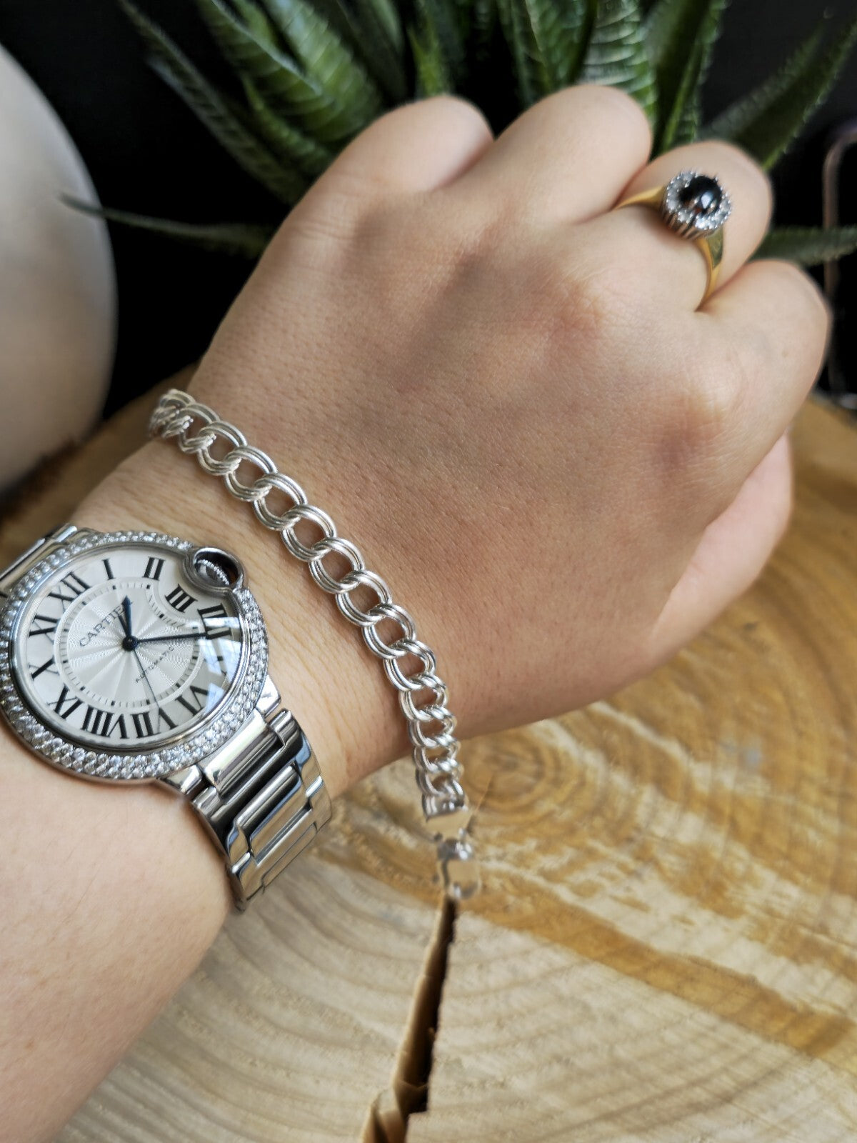 NEW 925 Sterling Silver Unisex Chain Bracelet 11,5g Flat 7.5mm Double Link