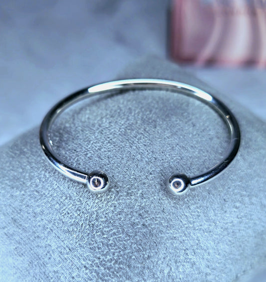 New 9ct White Gold TORQUE BANGLE Kids Baby TORQ BALL Open Split BRACELET Small