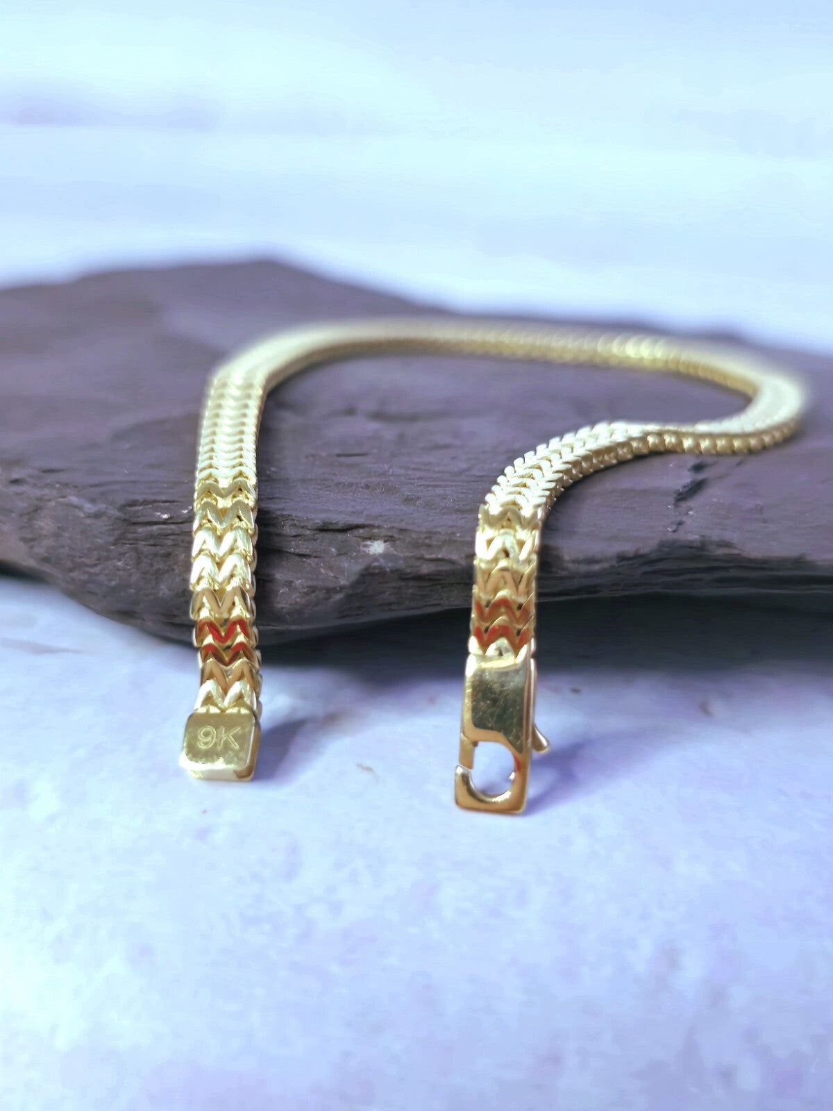 New Solid 9ct Yellow Gold Fancy Mesh Bracelet Unisex 6grams 7.5inch Hallmarked