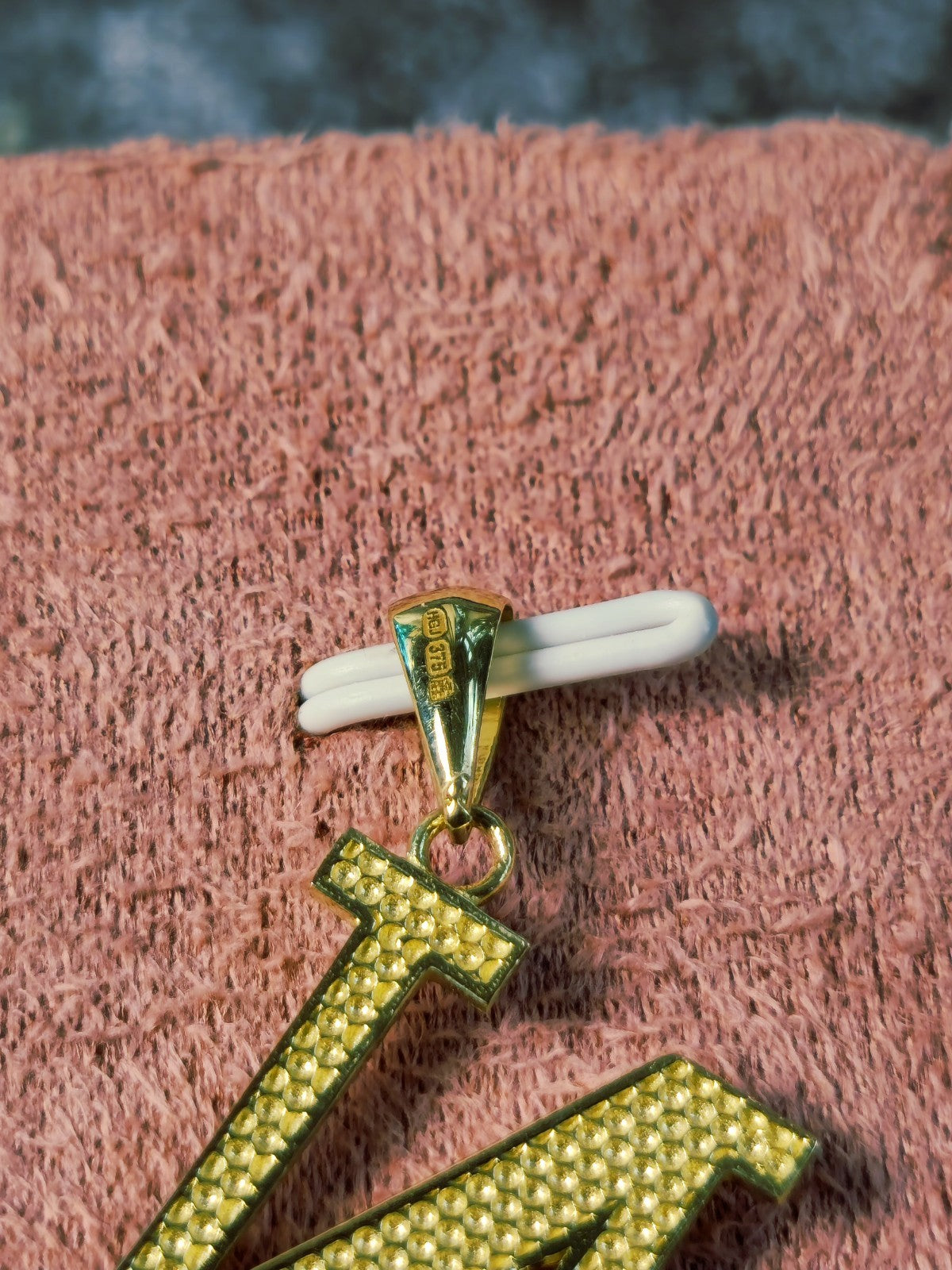New Solid 9K Yellow Gold Initial Letter N Pendant Personalised 33mm Hallmarked