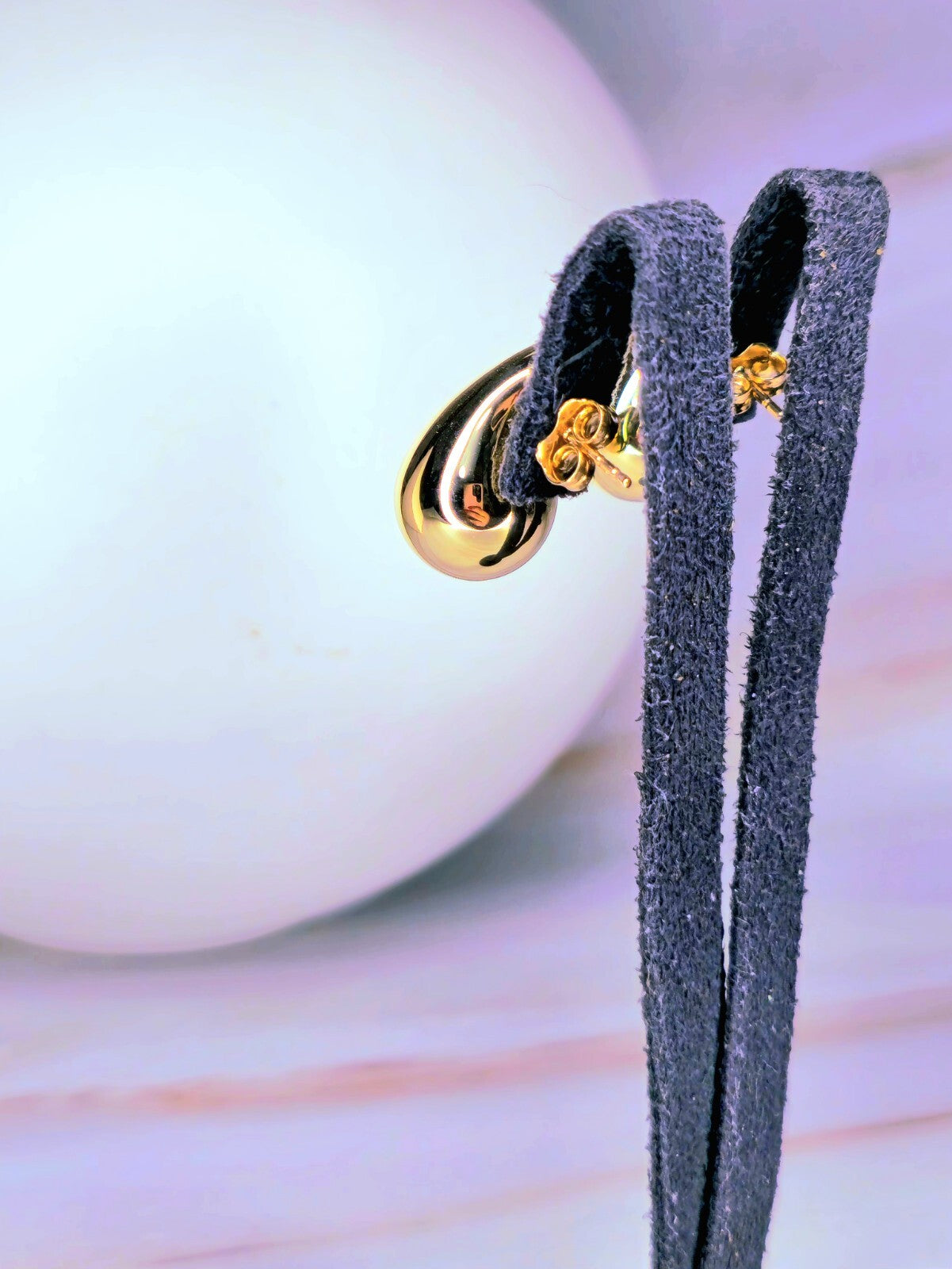 New 9k Yellow Gold Trendy Big Thick Waterdrop Tear Drop Earrings Bottega Chunky