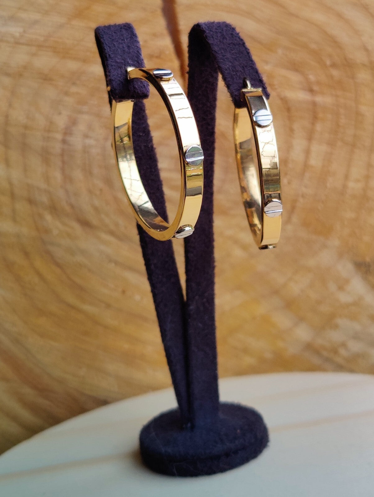NEW Gold Screw Hoop Earrings 3.8grams 9ct Yellow Gold 30mm Hallmarked New