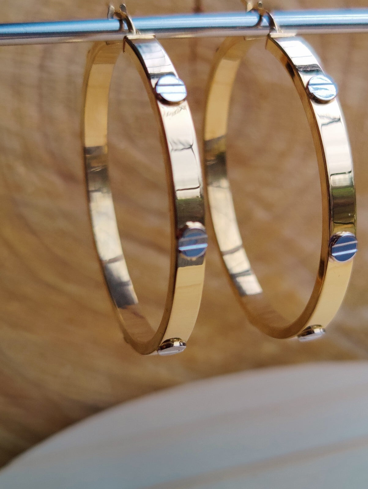 NEW Huge Gold Hoop Earrings 9ct Yellow Gold 40mm Hallmarked Hoops Hinge Love ly