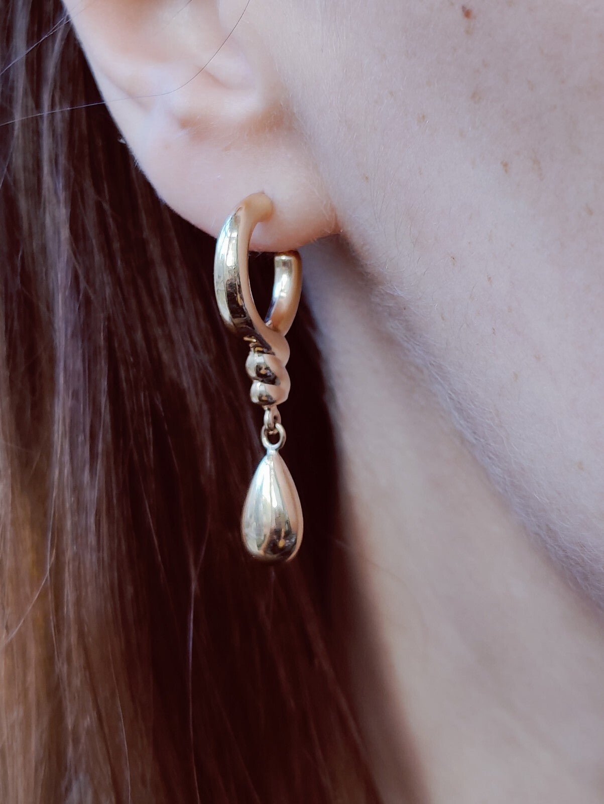 NEW 9ct Solid Yellow Gold Drop Dangling Earrings Studs Hallmarked 2.8grams