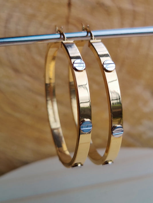 NEW Huge Gold Hoop Earrings 9ct Yellow Gold 40mm Hallmarked Hoops Hinge Love ly