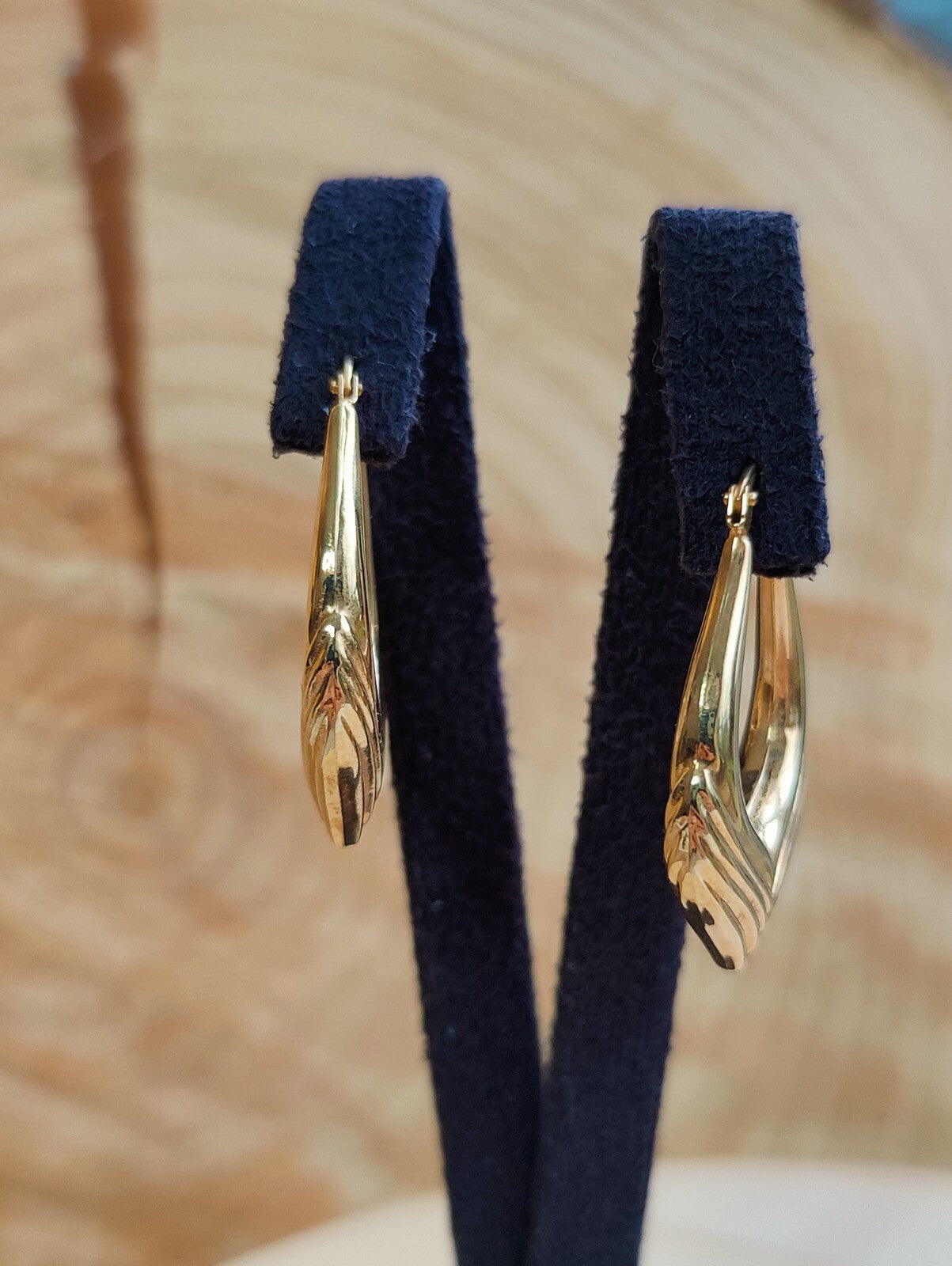 9ct Drop Earrings Yellow Gold Huggies Hallmarked Vintage Style New Condition