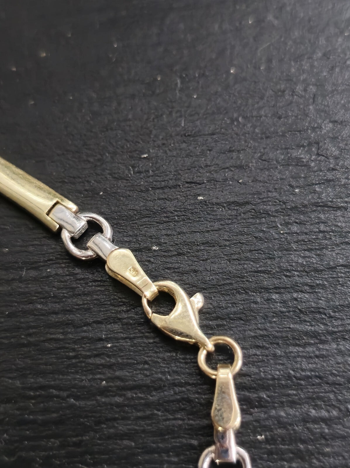 New Solid Fancy 9ct Yellow/White Gold Necklace Collar Chocker Circles/Bars 20g