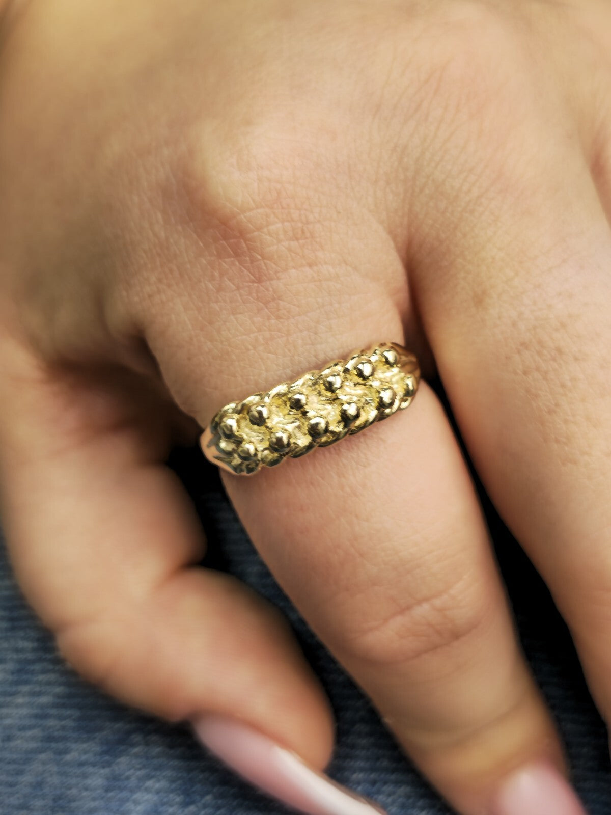 New Solid 9ct Yellow Gold Men's Signet Keeper Ring size: T Hallmarked Two Row