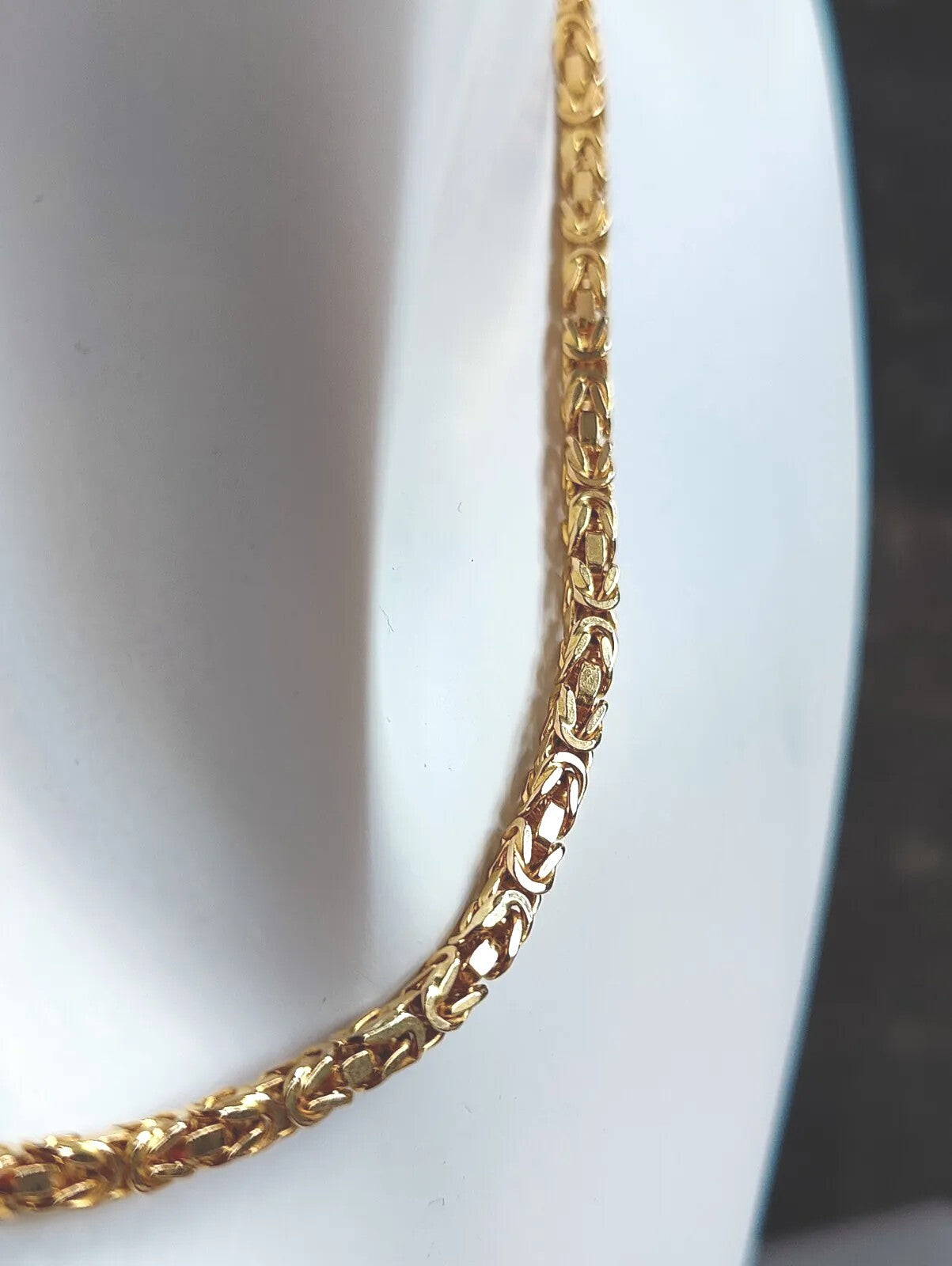 9ct Yellow Gold Chunky Byzantine Chain 15" over 20grams SOLID not hollow Choker