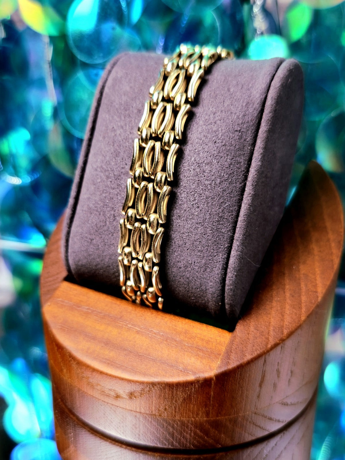 Solid 9ct Yellow Gold Gate Mesh Bracelet Heavy Chunky 20grams Unisex 12mm Wide