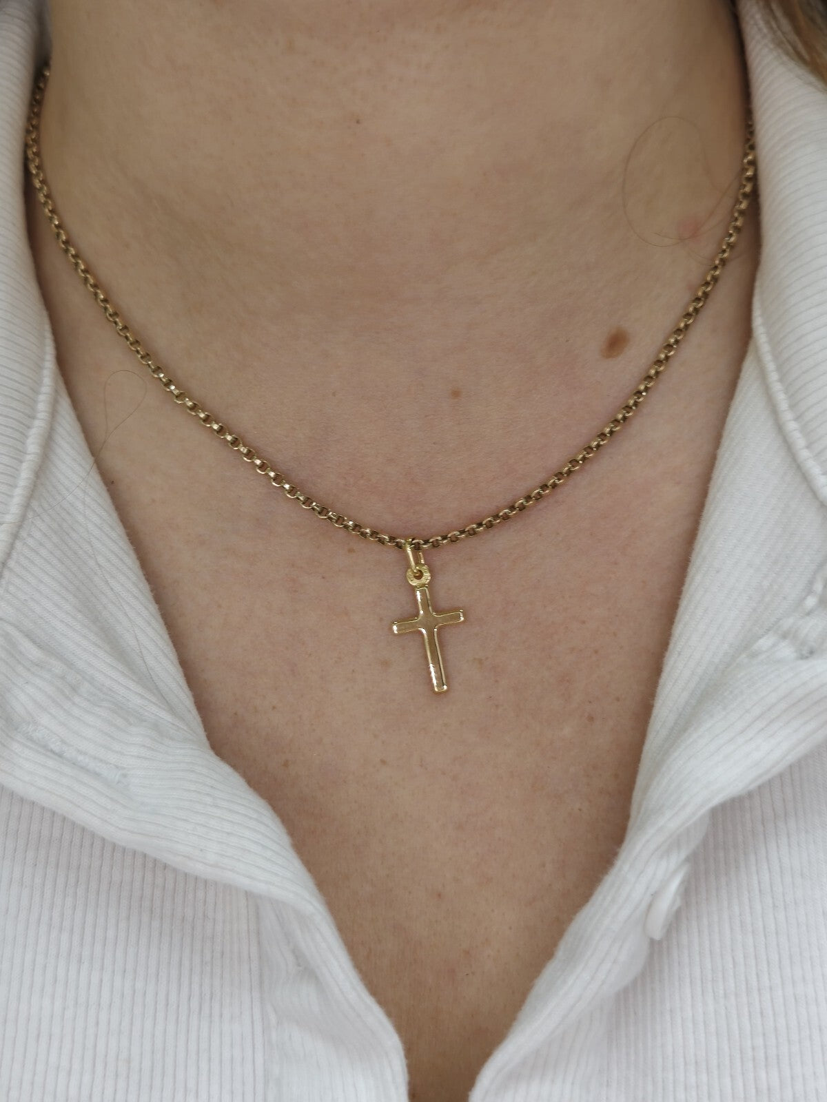 New Solid 9ct Yellow Gold Plain Cross Simple Pendant 25mm x 12mm Hallmarked