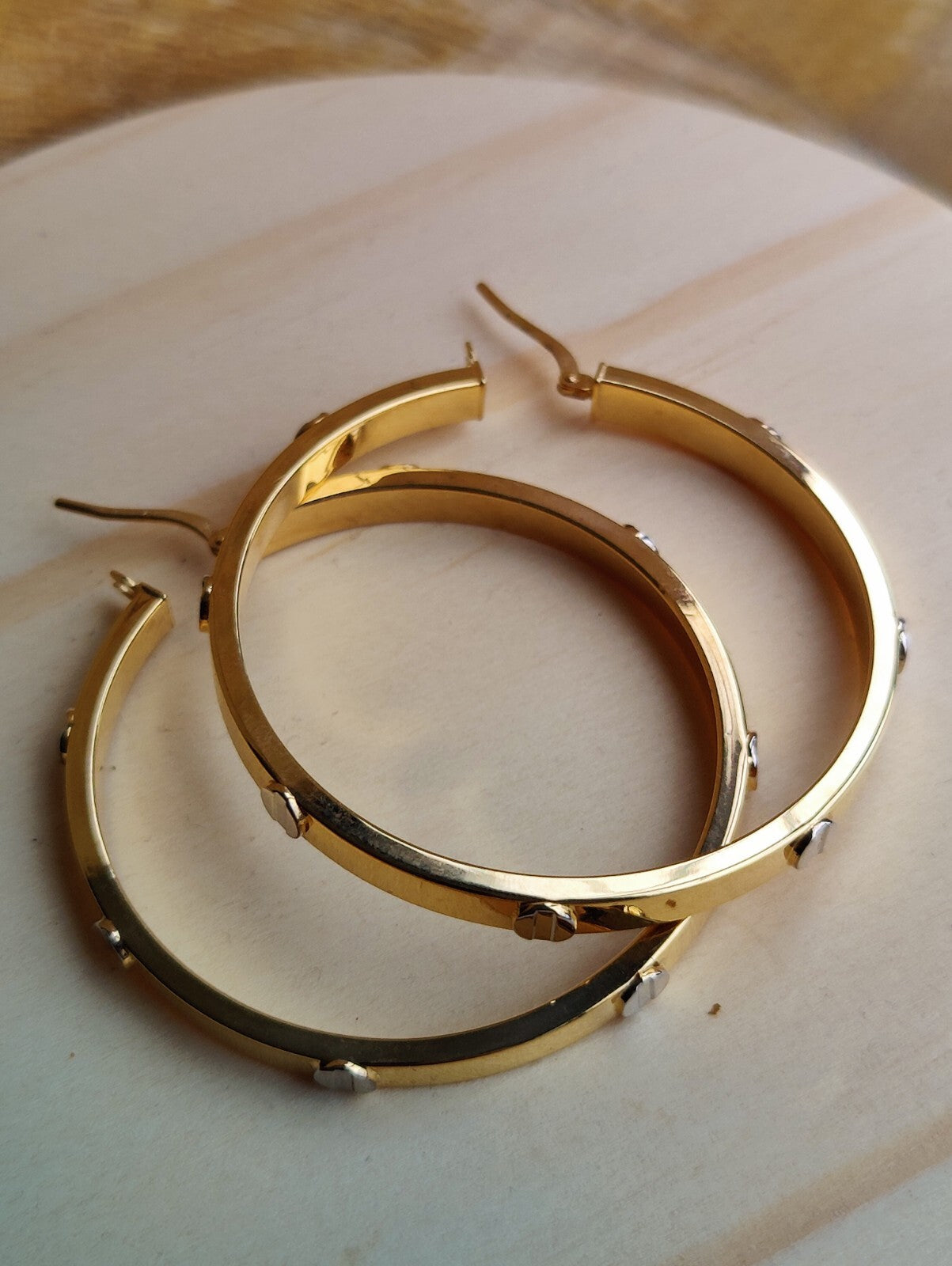 NEW Huge Gold Hoop Earrings 9ct Yellow Gold 40mm Hallmarked Hoops Hinge Love ly