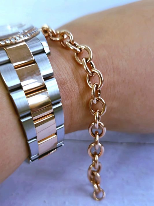 New 9ct Rose Gold Round Link Chain BRACELET Cable Link Fashion Bracelet