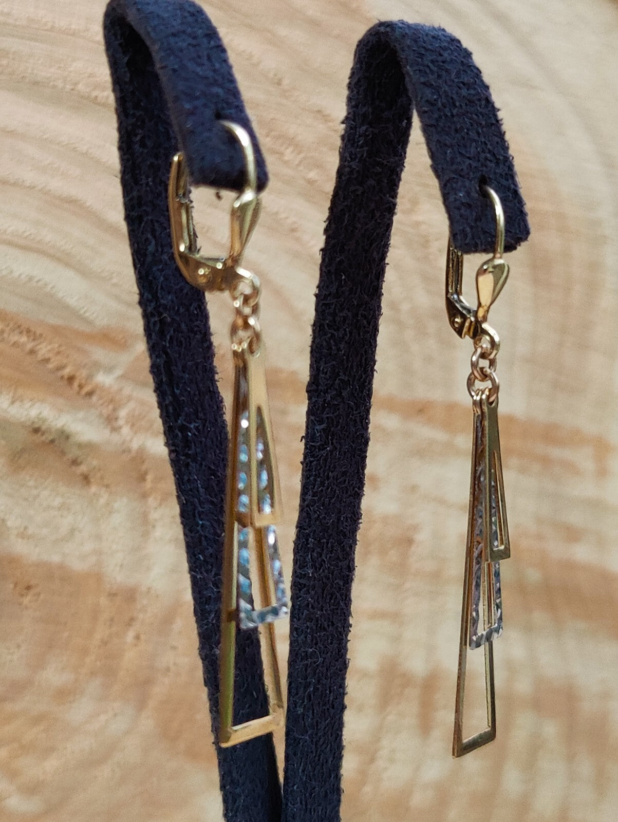 NEW 9ct Yellow/White Gold Drop Dangly Earrings Leverback Hallmarked