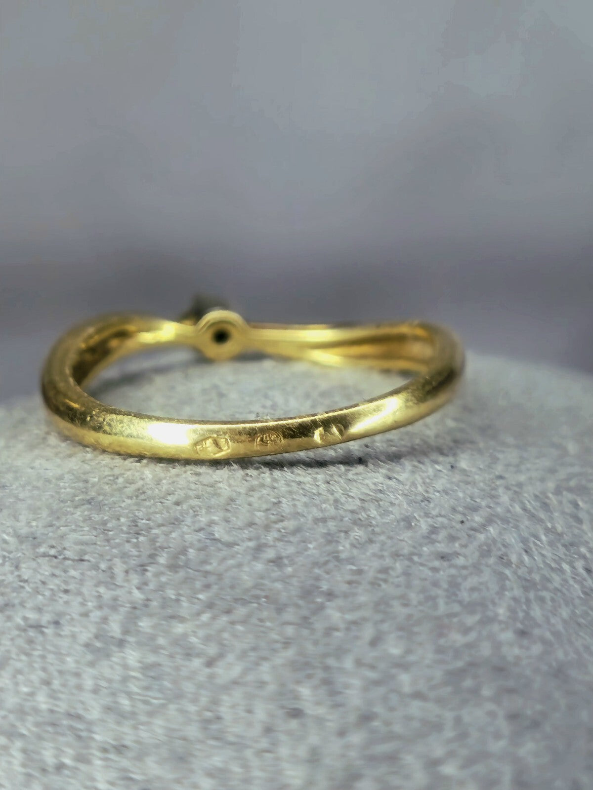 14k Yellow Gold Diamond Engagement Ring Wave Design 2mm size: M+ D: 0.015ct Wavy