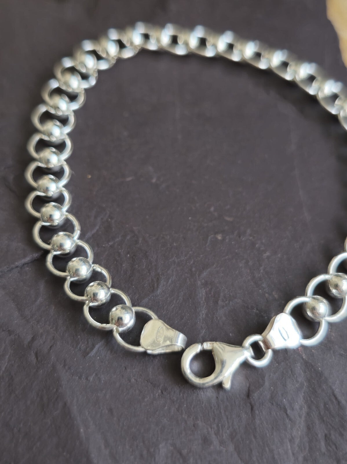 925 Sterling Silver Chunky Paper Clip Chain Bracelet 7mm 7.5grams 7.5inch