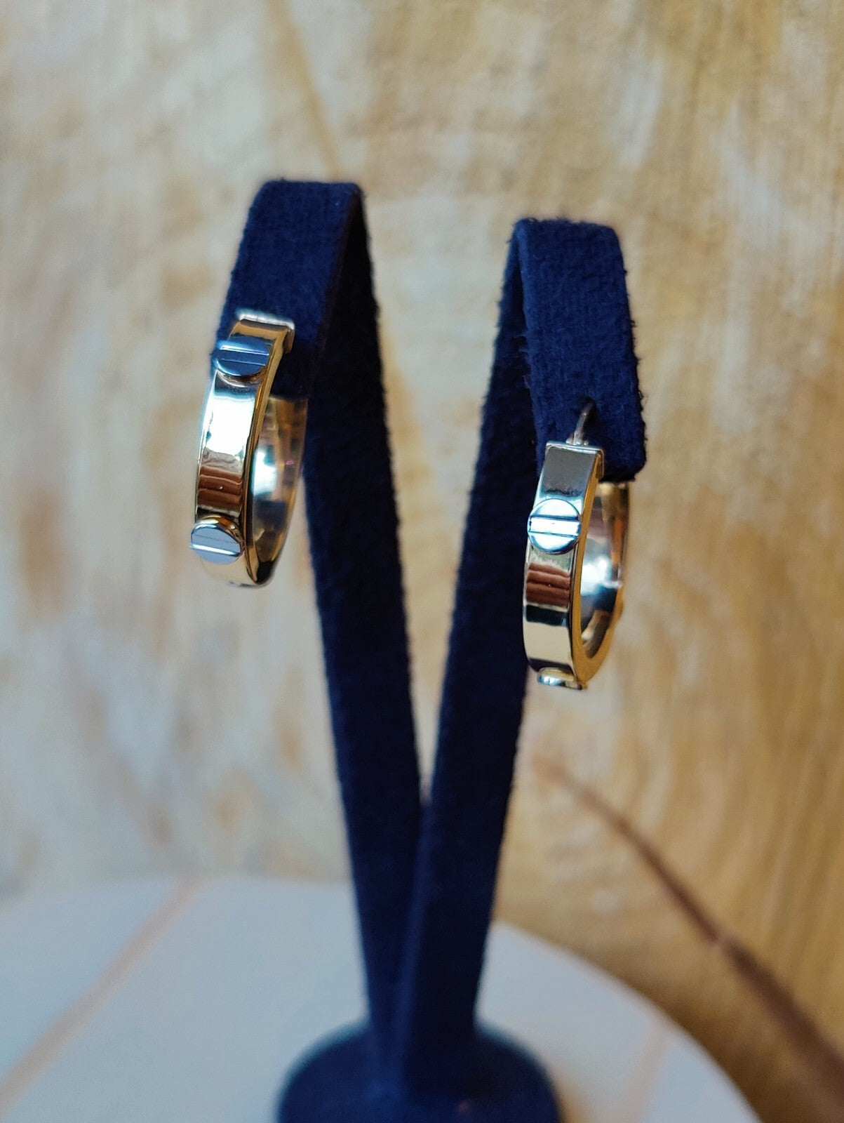 NEW Love Gold Screw Hoop Earrings 9ct Yellow Gold 25mm Hallmarked New