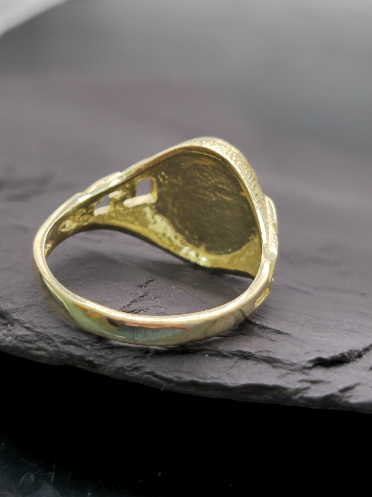 New Solid 9ct Yellow Gold Masonic Ring Masonic Signet size U Oval Shape 15mm