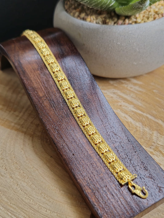 Solid 22ct Yellow Gold Fancy Chain BRACELET 7inch Hook Clasp HALLMARKED