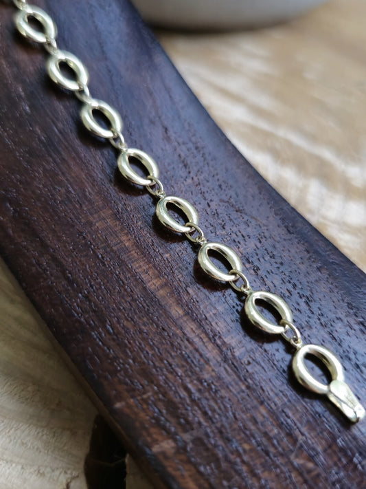 New Solid 9ct Yellow Circles Gold Chain BRACELET 7.5inch Hallmarked Lovely