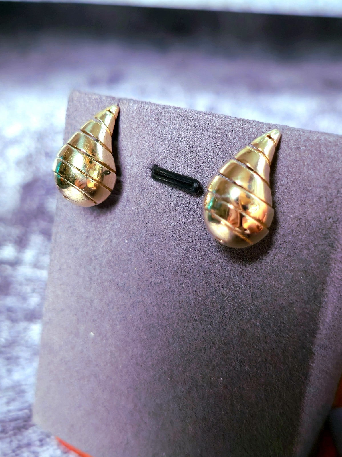 New 9k Yellow Gold Fashion Waterdrop Open Studs Drop Earrings Bottega Chunky