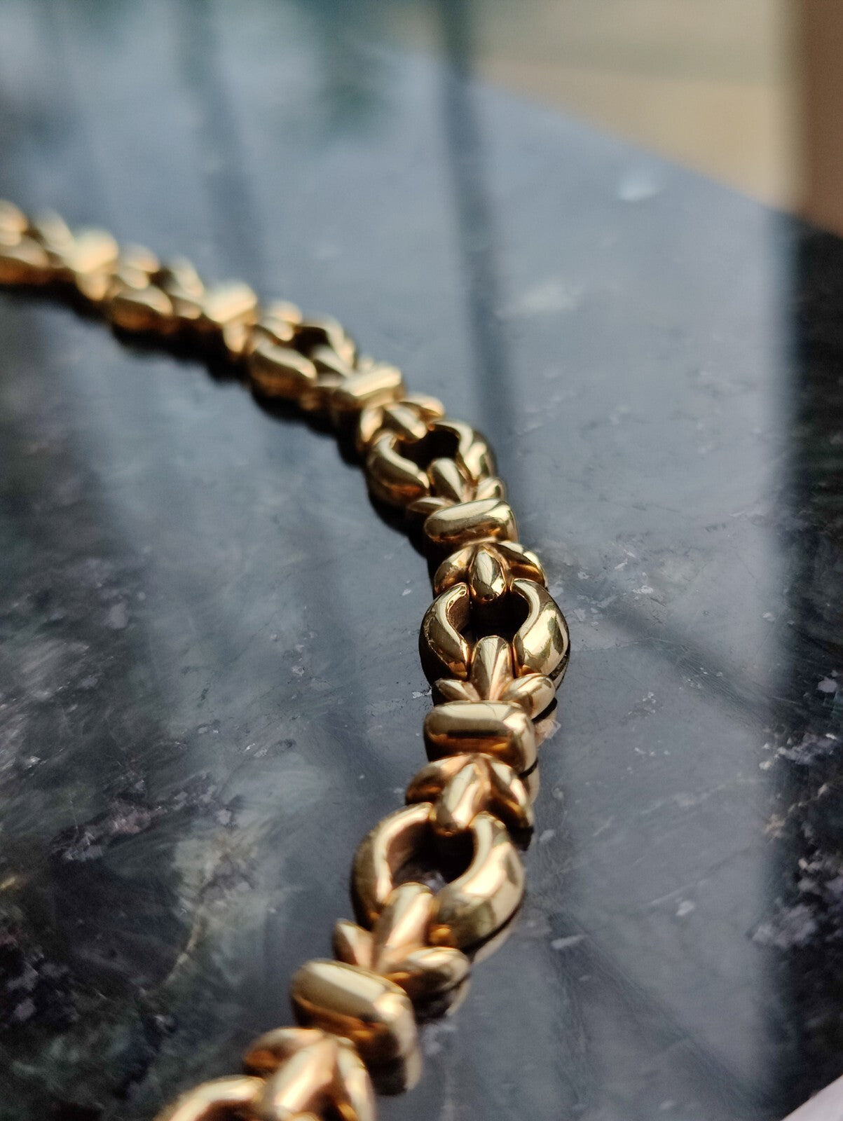 Vintage 9ct Solid Yellow Gold Chain/Necklace Fancy 17-18" Hallmarked 24grams