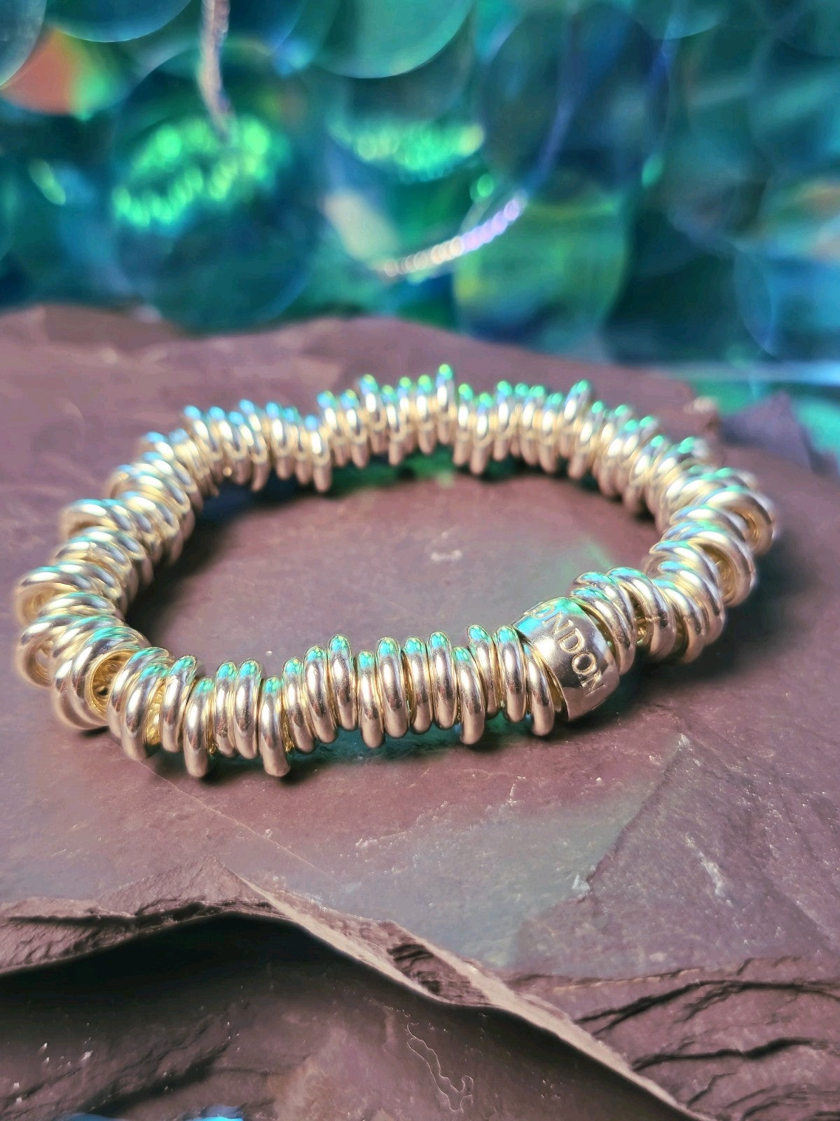 925 Sterling Silver LINKS OF LONDON Heavy Circle Expandable Stretching Bracelet