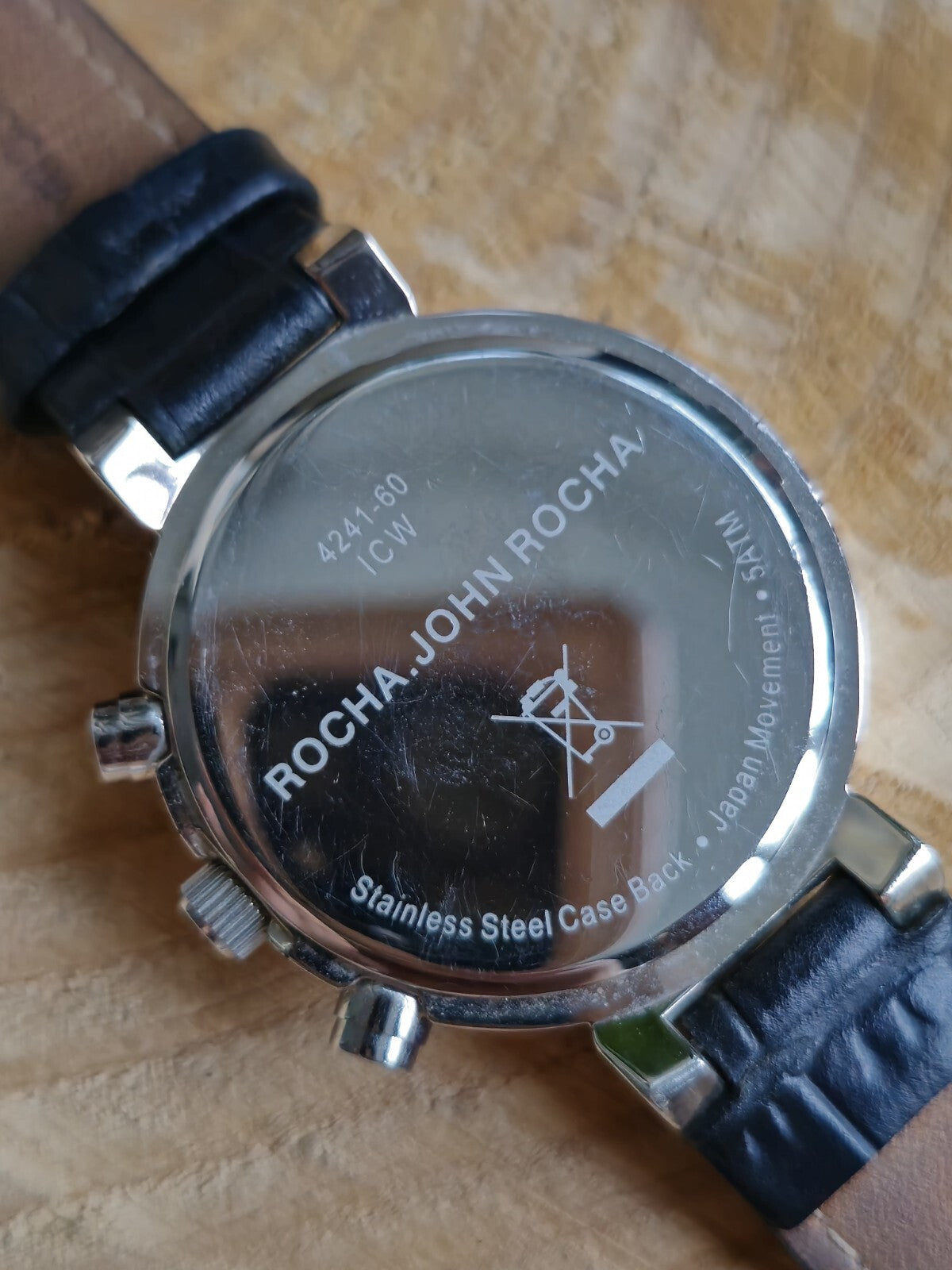 Beautiful Rocha John Rocha Watch Mother of Pearl Dial Leather Strap Chronograph