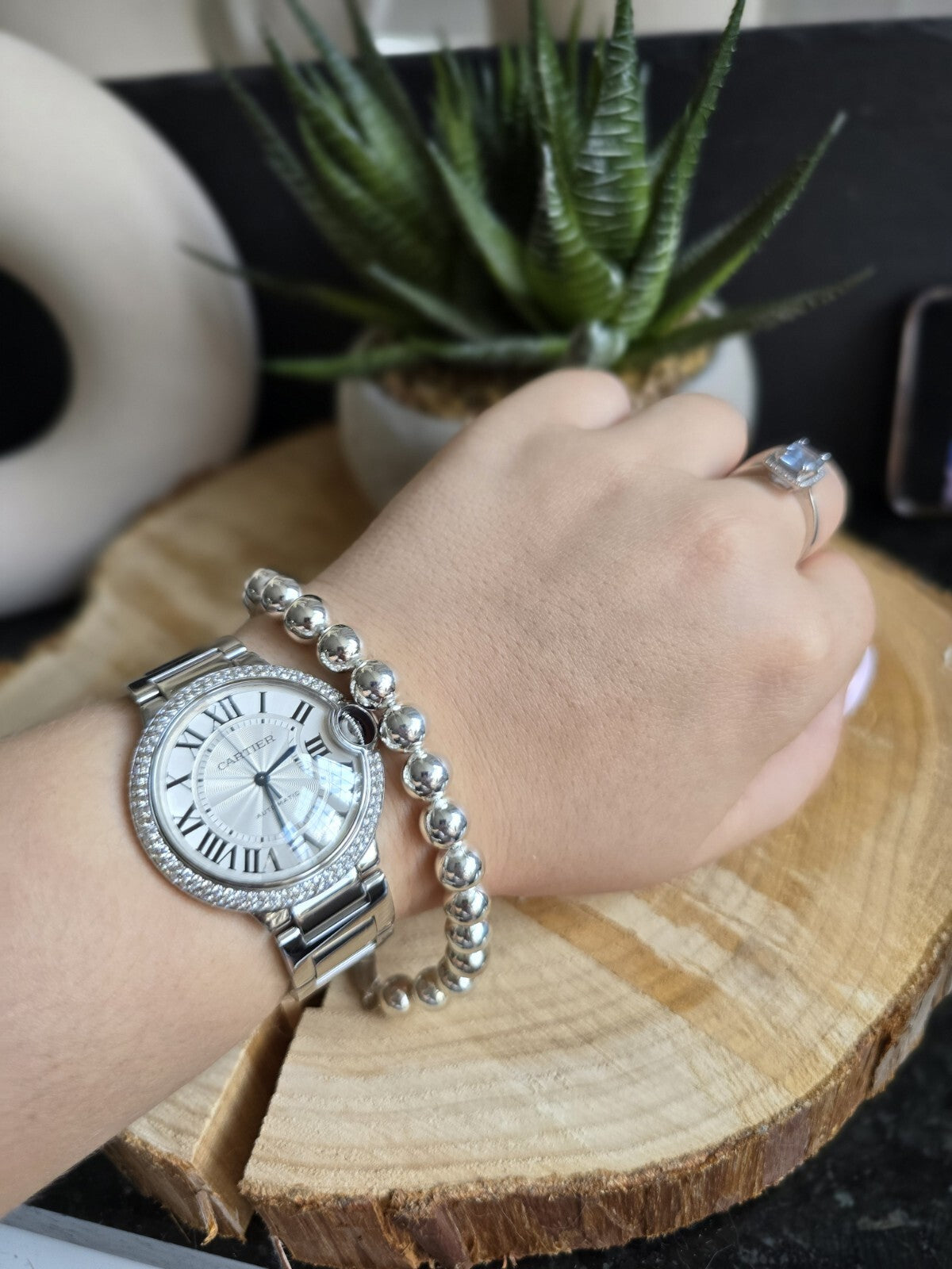 New 925 Sterling Silver Chunky 8mm Ball Bracelet 20grams Bead 21cm