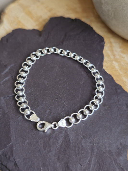 925 Sterling Silver Chunky Paper Clip Chain Bracelet 7mm 7.5grams 7.5inch