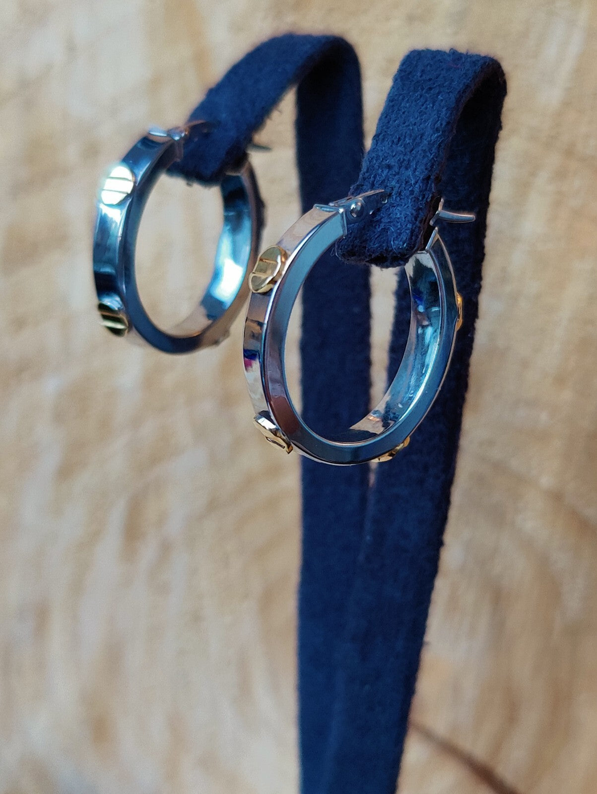 OVAL Gold Screw Hoop Earrings 9ct White Gold 24mm x 18mm Hallmarked Oval Shape