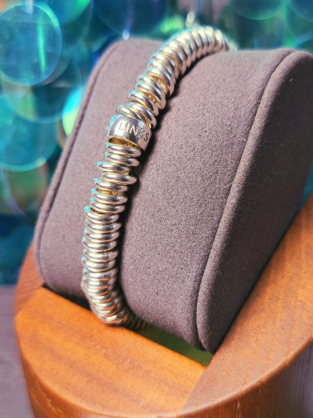 925 Sterling Silver LINKS OF LONDON Heavy Circle Expandable Stretching Bracelet