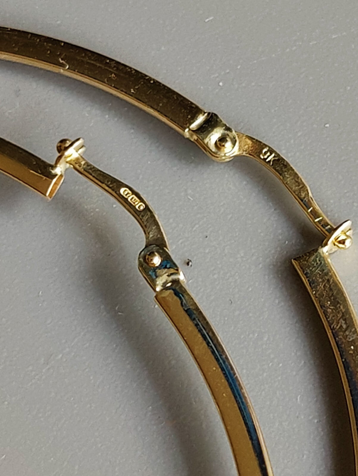9ct Yellow Gold Hoop Earrings 3.2grams 60mm Flat Not Hollow Hallmarked New