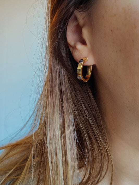 NEW Small Gold Hoop Earrings 9ct Yellow Gold 17mm Hallmarked Hoops Hinge Love ly