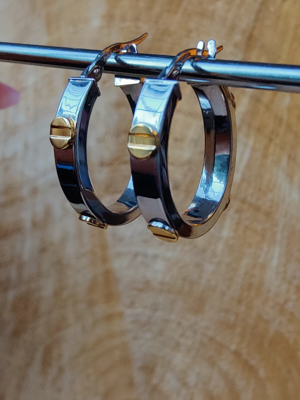 OVAL Gold Screw Hoop Earrings 9ct White Gold 24mm x 18mm Hallmarked Oval Shape