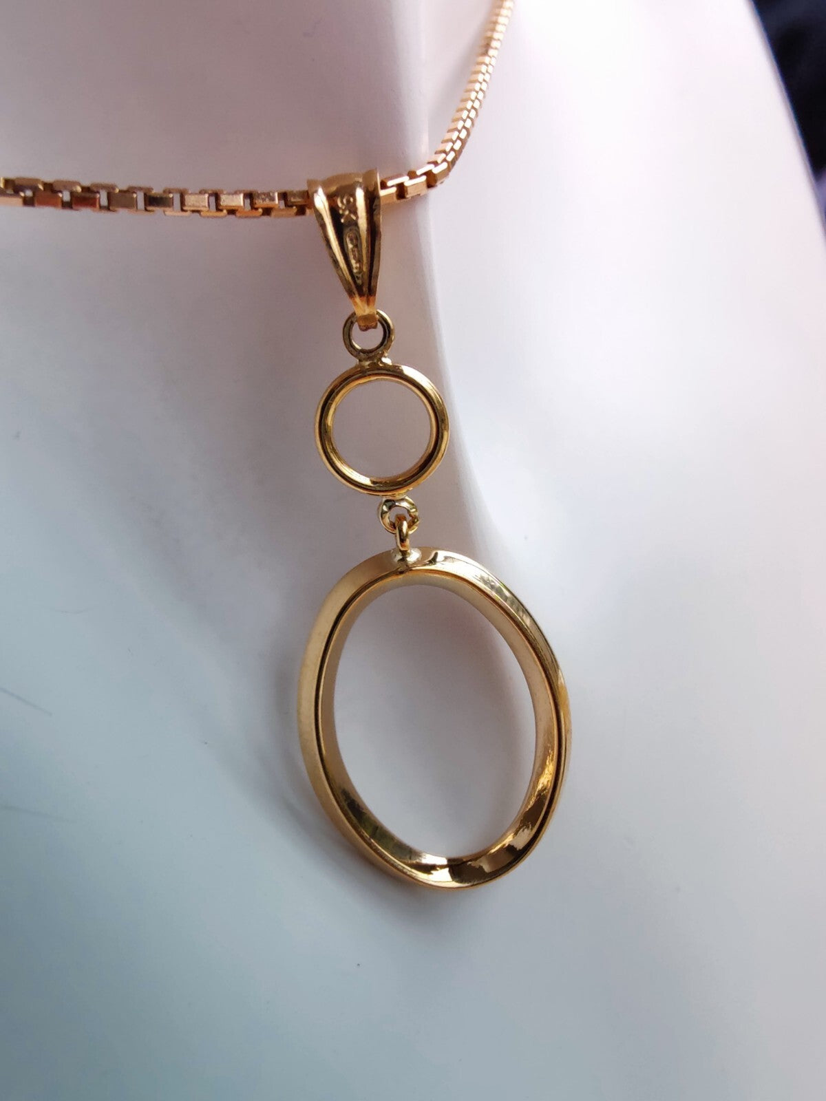 New Solid 9ct Yellow Gold Cubic Zirconia Pendant Oval Shape CZ Hallmarked