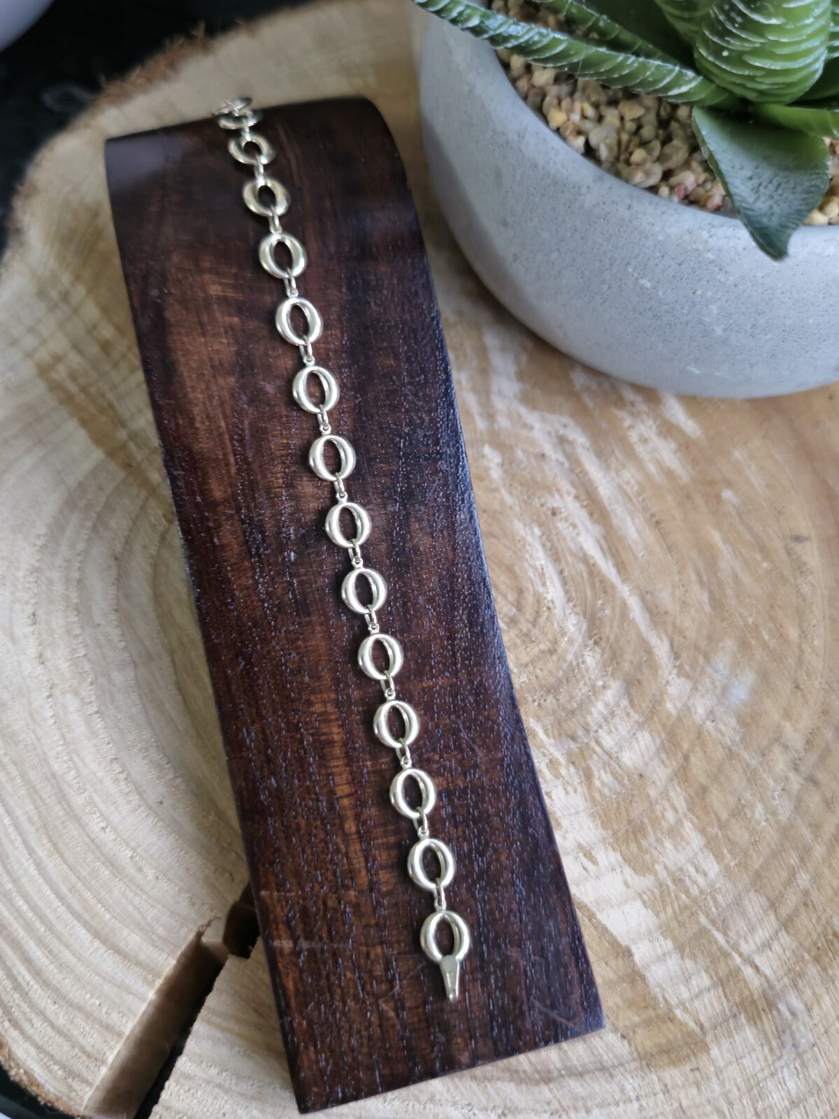 New Solid 9ct Yellow Circles Gold Chain BRACELET 7.5inch Hallmarked Lovely