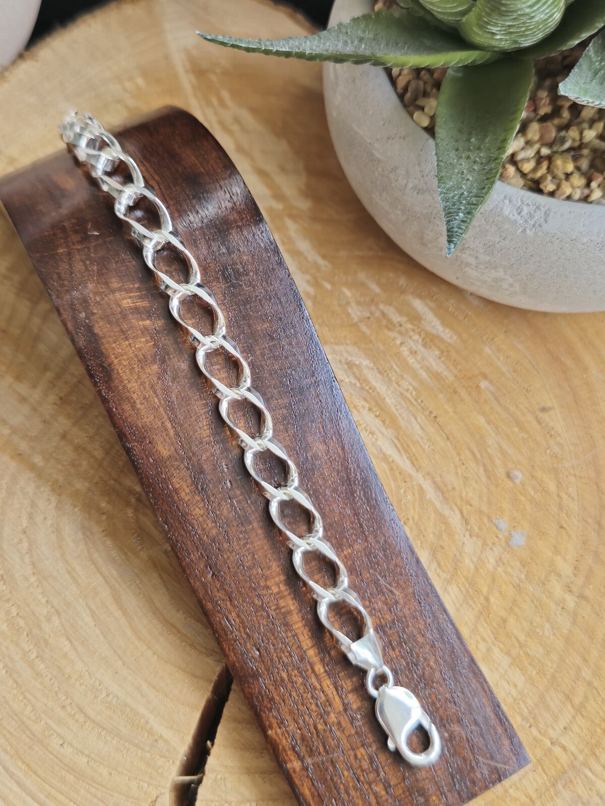 925 Sterling Silver Chunky Heavy Chain LINK CURB Bracelet 22 grams 10mm 7,5inch