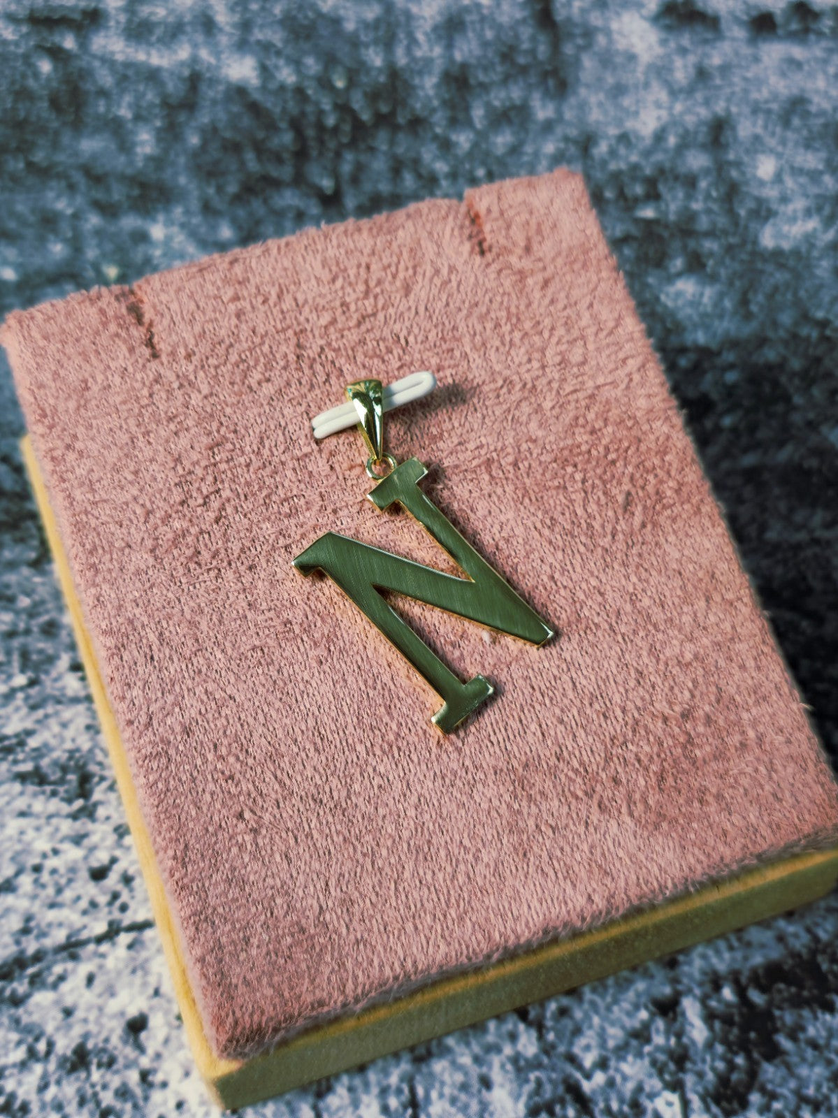 New Solid 9K Yellow Gold Initial Letter N Pendant Personalised 33mm Hallmarked