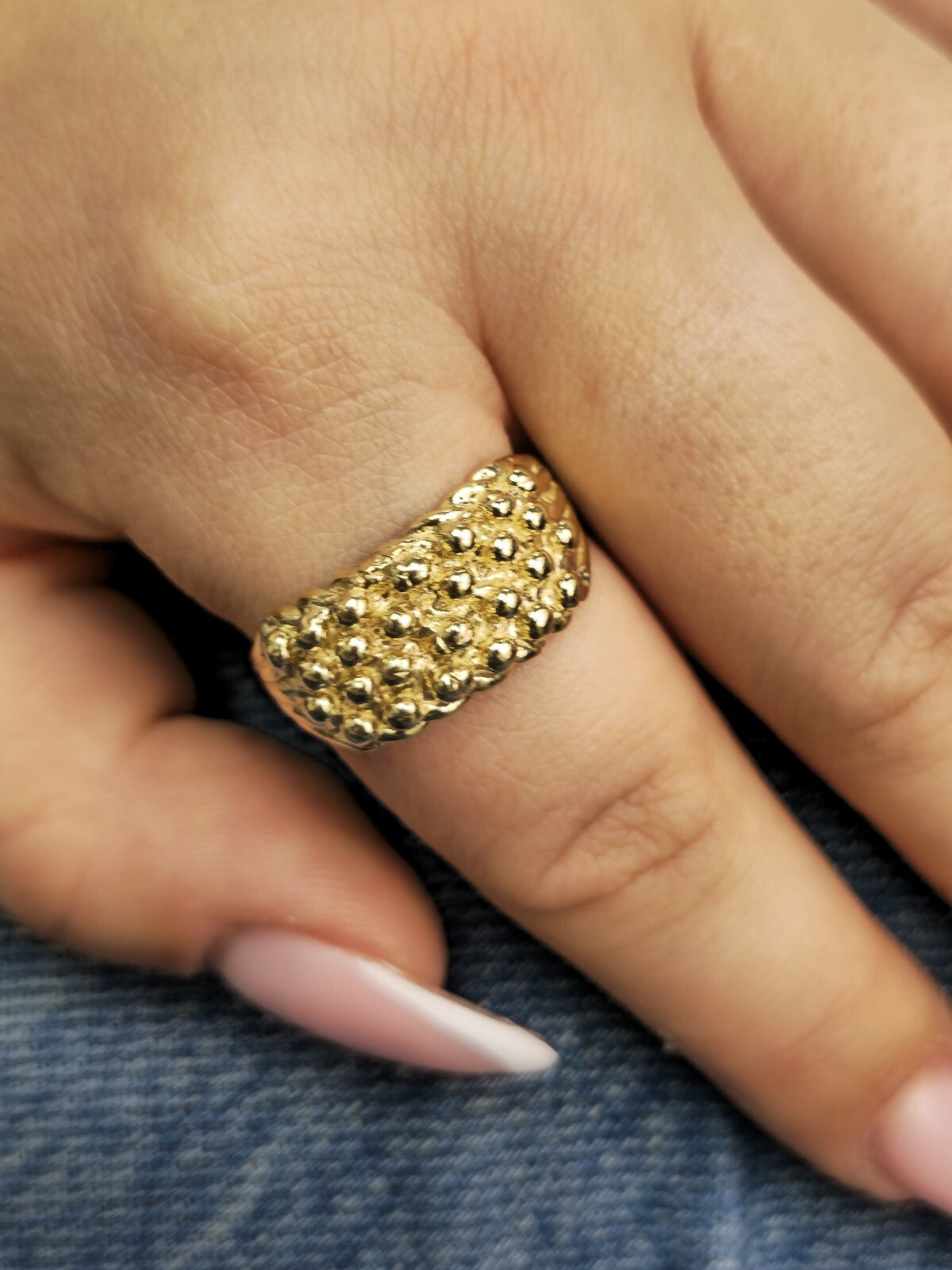 New Solid 9ct Yellow Gold Men's Signet Keeper Ring size: S+ Hallmarked Four Row