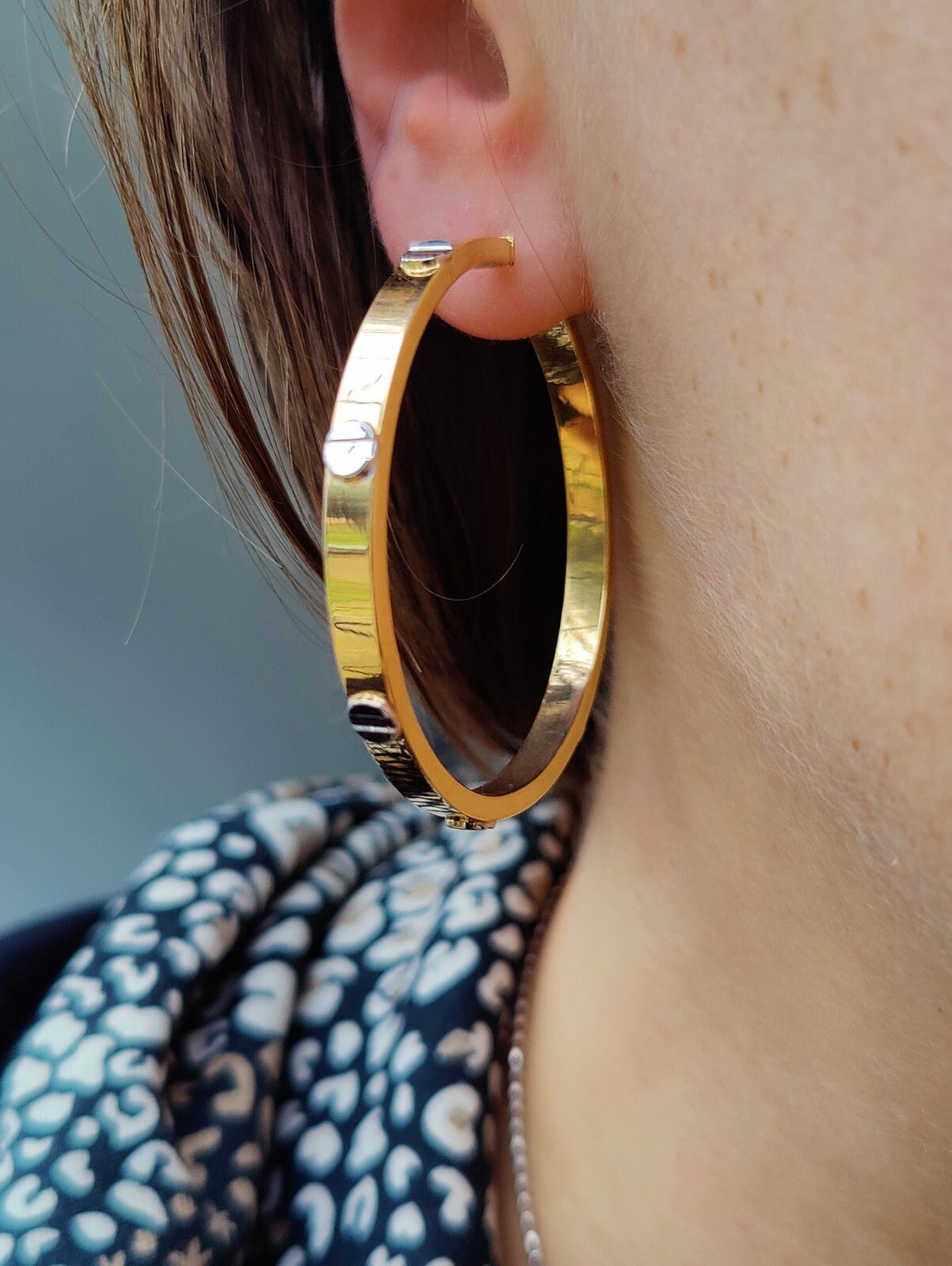 NEW Huge Gold Hoop Earrings 9ct Yellow Gold 40mm Hallmarked Hoops Hinge Love ly