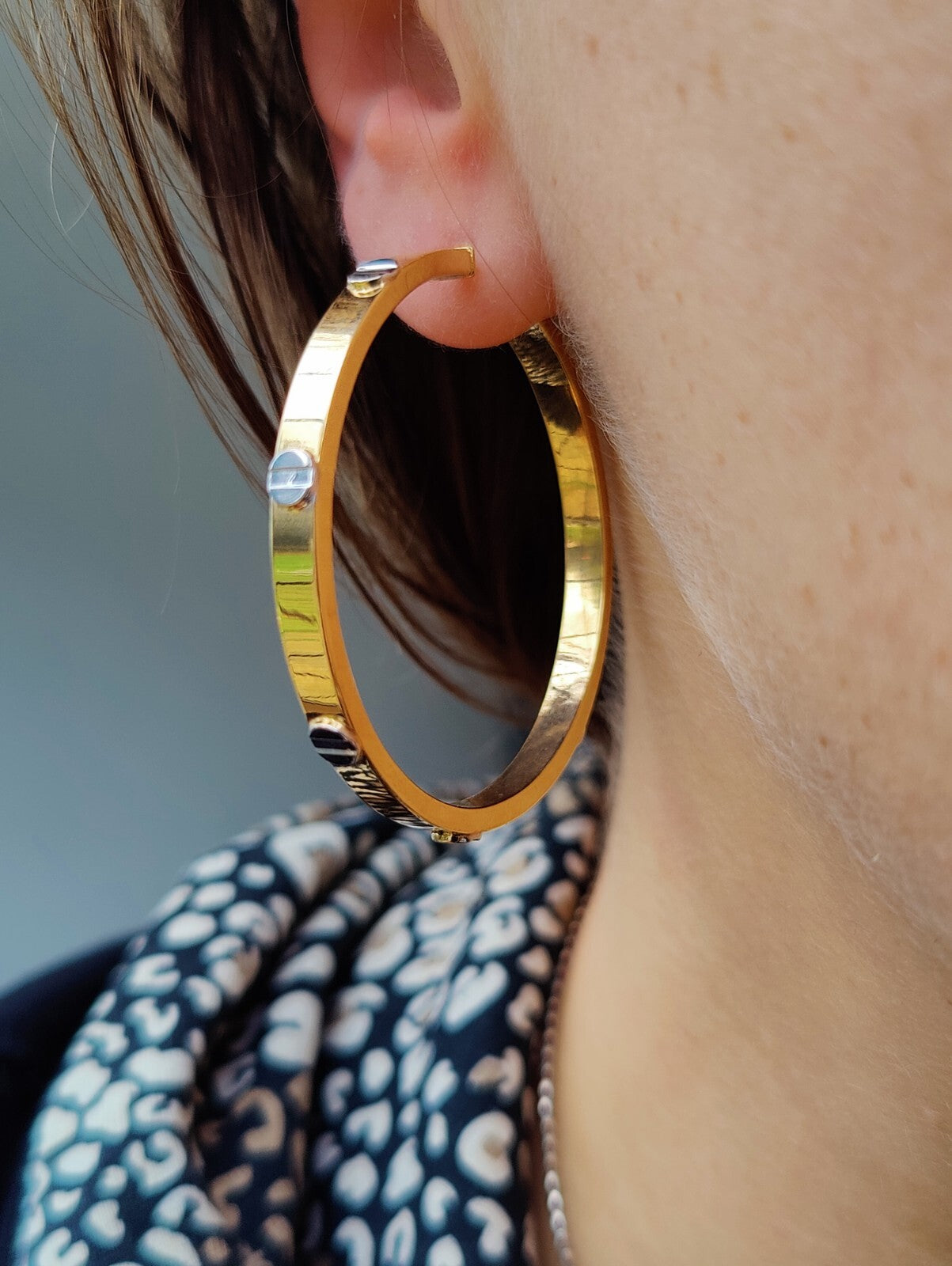 NEW Huge Gold Hoop Earrings 9ct Yellow Gold 40mm Hallmarked Hoops Hinge Love ly