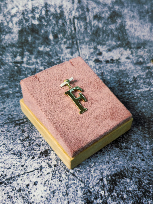 New Solid 9K Yellow Gold Initial Letter F Pendant Personalised 32mm Hallmarked