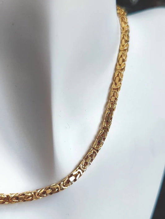 9ct Yellow Gold Chunky Byzantine Chain 15" over 20grams SOLID not hollow Choker