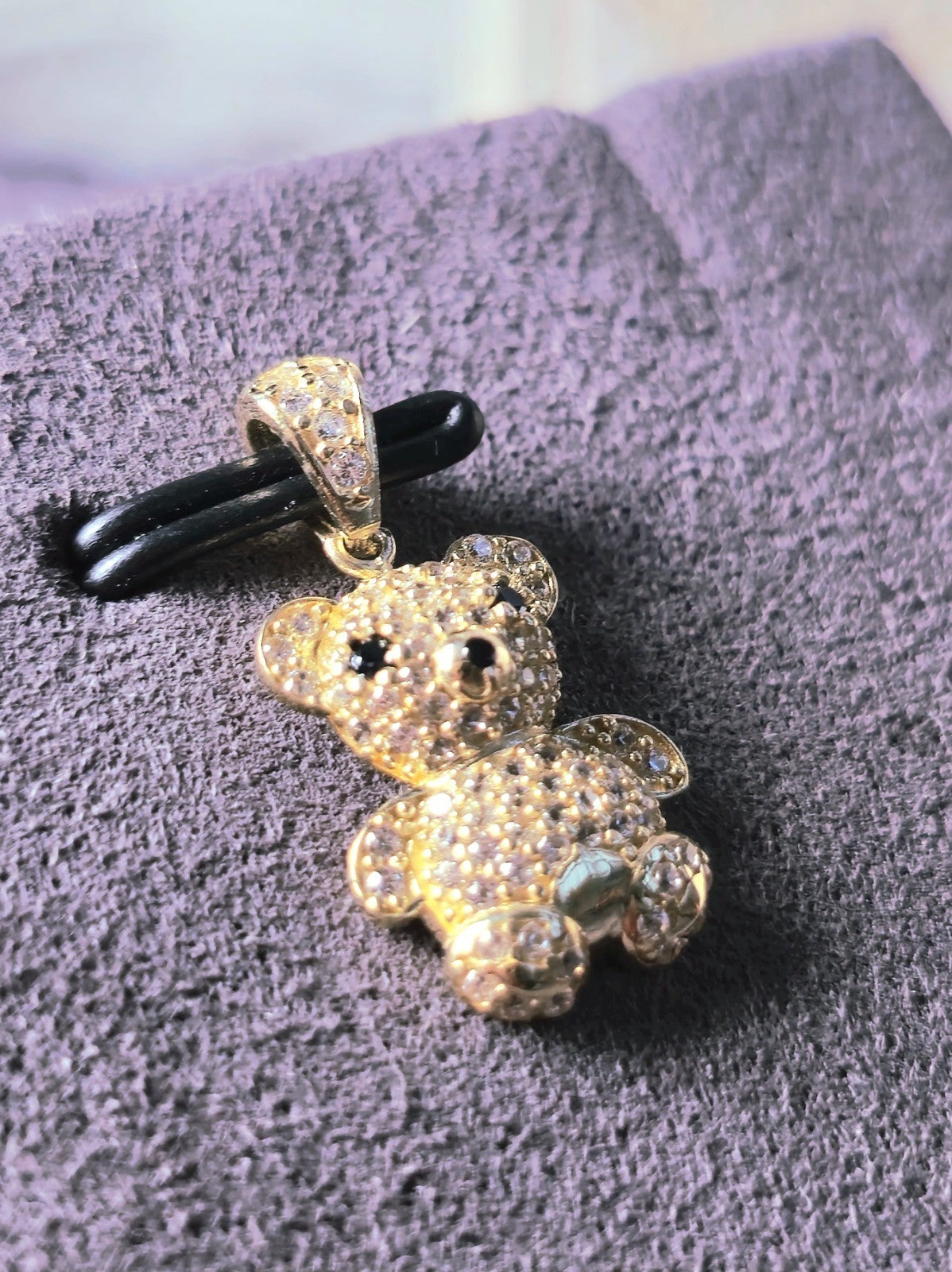 New Solid 9ct Yellow Gold Pendant Teddy Bear Cubic Zirconia Kids Gift Baby Cute