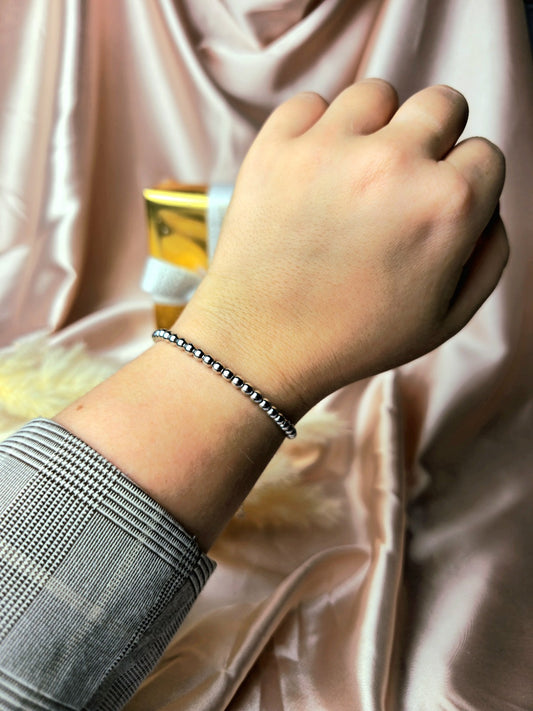 New Sterling Silver 925 Bracelet Ball Beaded Expandable Balls 4mm hallmarked