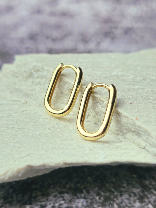 NEW Solid 9ct Yellow Gold Hoop Earrings Small Everyday Hoops Cute Sleepers