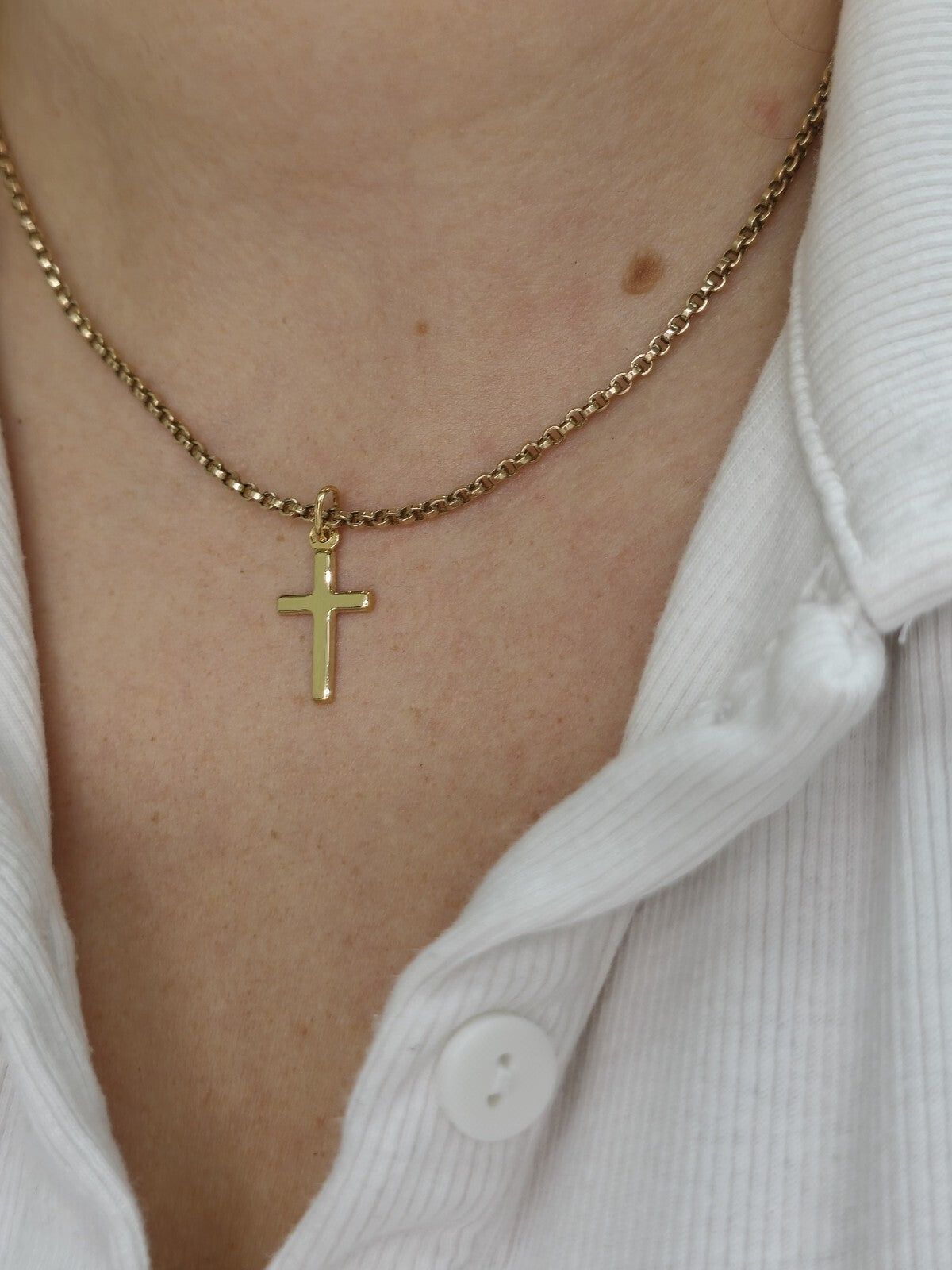 New Solid 9ct Yellow Gold Plain Cross Simple Pendant 25mm x 12mm Hallmarked