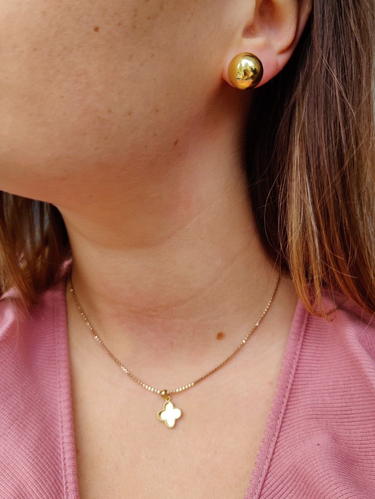 Double Ball Reversible 9K Yellow Gold Stud Earrings 8-14 mm Hallmarked Two Balls