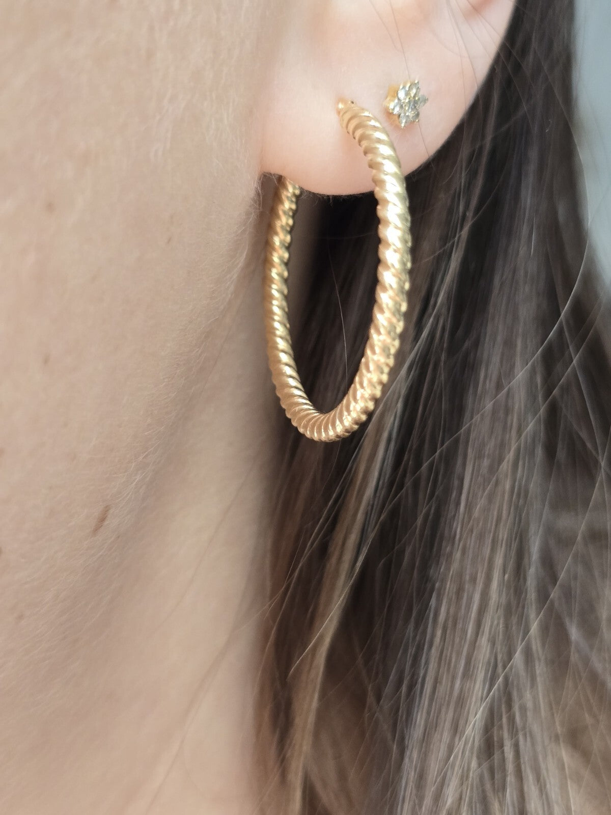 NEW 9ct Solid Yellow Gold Hoop Earrings Creole 30mm Hoops